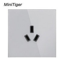 수냉식 에어컨 Minitiger 3 poles au 표준 공기 상태 벽 유리 패널 전원 소켓 온수기 콘센트 16a 250 v, 04 Silver