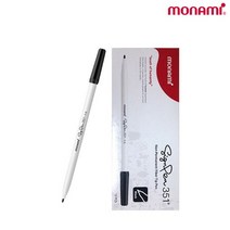 모나미 싸인펜 351, 흑색1다스, 3개