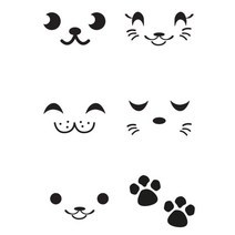 [바보사랑] 스텐실 도안(ST-3213)강아지 고양이 표정