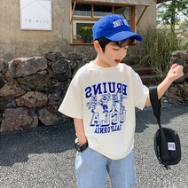 면화 아동용 반소매 티셔츠 소년 여름 2022 새 한국판 아기 반소매 재킷 외국식 아동복 대외 무역