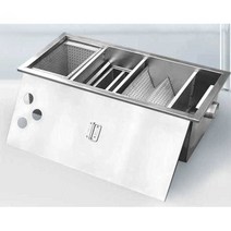 스텐 유수분리기 유수 분리조 분리장치 업소용 맨홀, 50x25x25 cm (이중 구멍)