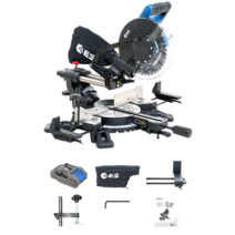 ES산업 LS1118MS 베어툴 몸체만 18V충전 8인치 슬라이딩각도절단기 톱날포함, 선택03 LS1118MS+밀워키아답타
