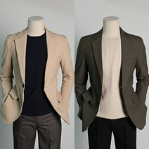 브랜드라인 구김적은 스판 봄 가을 사계절 남자 콤비 정장 자켓 마이