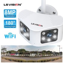 CCTV 보안 카메라 LS 비전 야외 4K 8MP 180 초광각 파노라마 와이파이 듀얼 렌즈 고정 IP 모션 감지 캠, [01] 8MP NO Card, [03] AU 플매트 카펫 러그