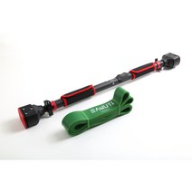 사누티 2중 안전 프리미엄 하드형 문틀 철봉 + 풀업 라텍스 밴드 (초급자용 녹색 밴드)