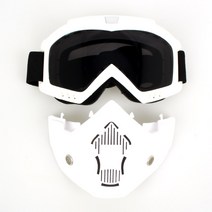 원웨이 스키 보드 고글 마스크 분리형 오토바이 자전거 겸용 2칼라, 화이트