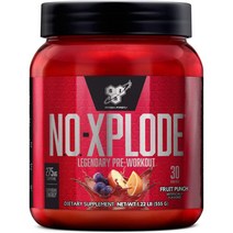 BSN 노익스플로드 운동전 프리 워크아웃 파우더 크레아틴 베타 알라닌 함유 30회 분, Fruit Punch, 30 Servings (Pack of 1)