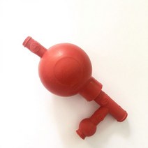 실험실 고무 흡입 볼 3 방향 안전 빨간색 전구 유리 피펫용 정량 피펫 티, Ball and 10ml straw