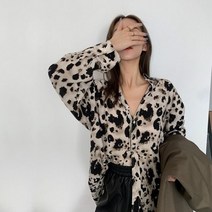 레오파드 프린트 셔츠 여성