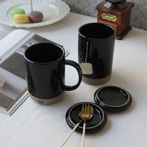 마시피렌체 도자기 커플 머그컵 2P 세트 뚜껑 머그컵, 민트그레이세트, 본상품선택