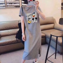 후스레이디 캐릭터 디자인 롱 슬림 원피스 홈웨어