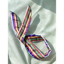 색동 와이어 헤어밴드 L (Multicolored stripes Wire Hairband) 반다나 머리밴드