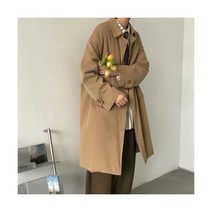 여자 남자 트렌치코트 남성 트렌치 영국 스타일 싱글 브레스트 윈드 브레이커 빈티지 클래식 카키 롱 코트 캐주얼 한섬 Streetwear 무릎 위에 세련된