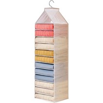 Aeeteek 1 Pack Hanging Closet Organizer PVC Waterproof Wardrobe Clothes Organizer Dividers 12 Shelve, White