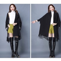jmi 여성 니트숄머플러 니트 케이프 가디건 여성 케이프코트