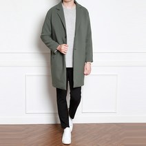 남자 봄 가을코트 투버튼 오버핏 싱글코트