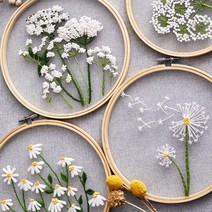 야생화 4종 프랑스 자수 DIY 키트, C, 1개