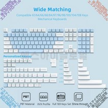 BOW/WOB 더블 샷 PBT 키 캡 189 XVX 프로필 체리 게이트론 MX 스위치 게이머 키보드용 사용자 지정 샤인, [03] blue 169