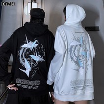 발렌타인데이 선물 가을 겨울 트렌드 루즈 커플 미니멀 디자인 센스 천지학 프린트 후드 맨투맨투맨