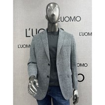 ( 워모 ) 남자 봄 여름 캐주얼 자켓 쿨소재 스판 콤비자켓 5번 그레이체크(52)