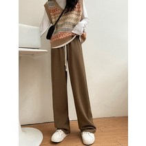 여성통바지 부츠컷 여자겨울 바지 기모 슬랙스 여성와이드팬츠 2022 가을 헐렁한 와이드 레그 팬츠 여성용 우아한 클래식 소프트 컴포트 카프리 바지 하이 웨이스트 스트레이트 바지