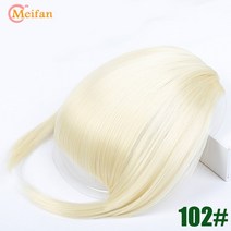 MEIFAN-짧은 합성 앞머리 헤어피스 검정색 머리 여성용 자연 짧은 인조 헤어 클립 피스 연장, [19] 102, 한개옵션1