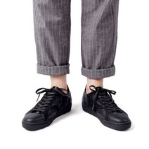 남자가죽스니커즈 남성가죽스니커즈 화이트 블랙 WAAW 파시앙스