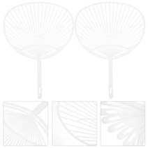 핸드 헬드 팬 키트 10 개 DIY 만들기 일본 우치와 패들 휴대용 벽 장식 홈 화이트 웨딩 종이 용품, [01] 기타, [01] White