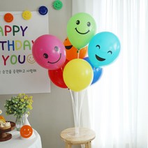 [파티조엘] 레인보우 스마일 풍선세트_무지개 컬러의 스마일풍선세트 생일파티