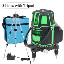 지적측량 gps측량기 레이저 포인터 레벨기거치대 광파기 레이저레벨기 레벨기 레이저줄자 레이저자 마킹기 삼각대 리튬 이온 배터리가 있는 레이저 레벨 235 녹색 수직 수평 28, 협력사, 삼각대가 있는 3줄