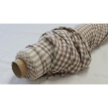 리투아니아 린넨 -브라운 체크 190g