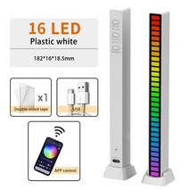 라이트 바 무선 LED바 16/32 LED RGB 사운드 제어 야간 조명 스트립 라이트 USB 앱 바 룸 TV 게임 장식 크, 04 E