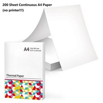 블루투스 프린터 A4 A4 휴대용 블루투스 잉크없는 소형 프린터 PDF 웹 페이지 계약서 그림 인쇄 컴퓨터 스, 05 200 Sheet Continuous