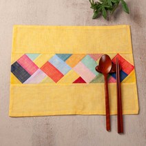 하마공방 고급 색동 모시 전통 테이블 매트, 40cmX30cm, 흰색