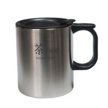 키친플라워 스텐 뚜껑 머그잔 360ml 커피 물컵 찻잔, 없음