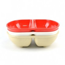 멜라민 짬짜면기 1P (24.7cm) 반반그릇 짬뽕 짜장면 2구 면기 나눔그릇 트윈 중화요리 중식당 업소용그릇 짬짜면그릇, 1. 흰색, 1개