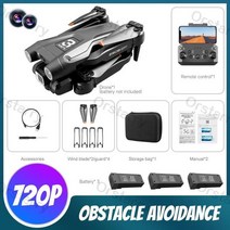 rc헬리콥타드론Z908Pro 드론 4K HD 듀얼 카메라 5G 와이파이 지능형 장애물 회피 광학 흐름 호버 다기능, 12 720P BK 3B