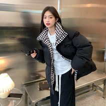 여성 오버핏 블랙 점퍼 패딩 자켓 슬림 루즈핏 캐주얼 자켓 다운 중년 야상 김희선 40대