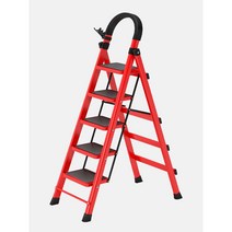 접이식 사다리 리프트 다기능 계단식 단단한 실내 안전 도배 작업대 4단 5 단, 업그레이드 안전 버클  두꺼워진 흰색 탄소강 6단 사다
