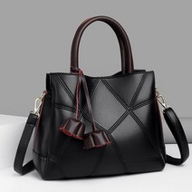 도오빠 프쉬오 여성 가죽 토트백 핸드백 숄더 크로스 스퀘어 플라워 부드러운 레더 미디움 중년 여자 메신저 가방