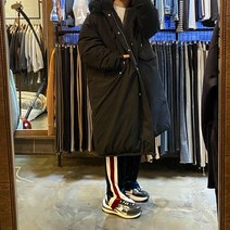 어썸블랑 빅사이즈 오리털 라쿤패딩 롱야상 리얼퍼 4color
