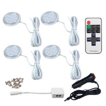 캠핑카 60mm 초박형 원형 다중 원격 천장 LED 조명 4개, 01 1 Plus 4 LEDs COOL