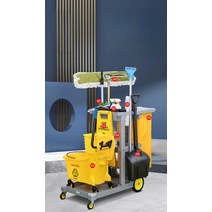 청소용카트 작업카트 구루마 이동형 청소 도구함 건물 호텔, 02. 블루 노커버 백운브랜드