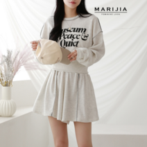 마리지아 세트 MARIJIA 레터링 맨투맨 + 치마바지 세트_MSTA31014