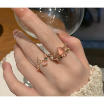 복숭아 나무 핑크골드 프리사이즈 반지