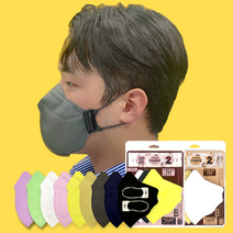 [100%환불보장]크린테크 체인지시리즈2 SOS이어밴드 1개 + 새부리형 컬러 마스크 9매입 SET, 대형, 검정색, 블랙