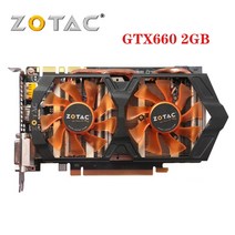 중고 100% ZOTAC GeForce GTX 660 2GB 그래픽 카드 NVIDIA Map GTX660 2GD5 GK106 GK104 용 GPU 192Bit GDDR5 비디오