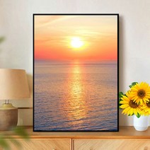 새희망 일출 동해 바다 비즈 보석십자수 인테리어 diy 벽장식 큐빅 다이아몬드 페인팅, 72x100cm, 1개