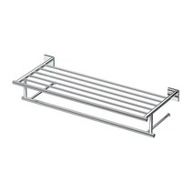 Gatco 4057 Elevate 66cm(26인치) 타월 랙 욕실용 선반이 있는 크롬/벽 마운트 바 호텔 스타일 수건 걸이, Chrome