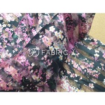 패브릭제이 잔꽃 플라워 꽃무늬 스트라이프 노방 오간자 원단 FJ-216